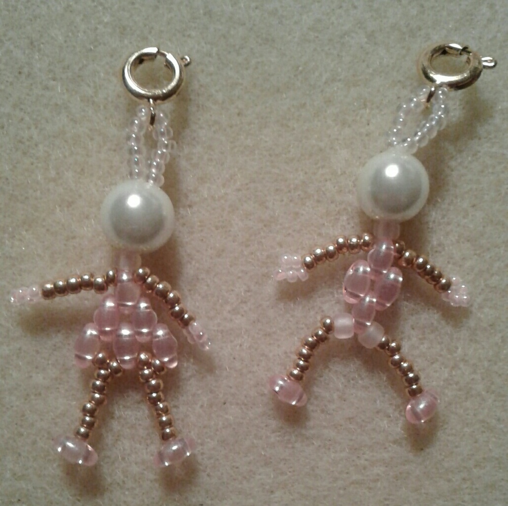 October birthstone beaded boy and girl charm or earrings!  PRICE IS FIRM